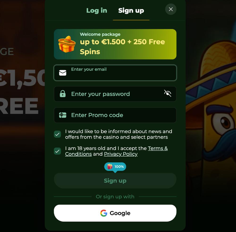 Jak se zaregistrovat do Casinacho — krok za krokem